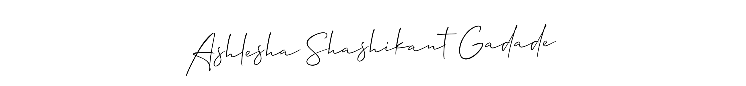 How to make Ashlesha Shashikant Gadade signature? Allison_Script is a professional autograph style. Create handwritten signature for Ashlesha Shashikant Gadade name. Ashlesha Shashikant Gadade signature style 2 images and pictures png