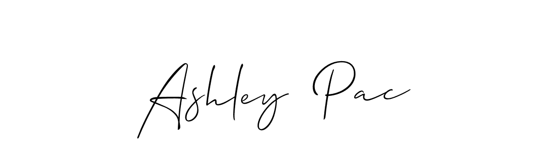 Make a beautiful signature design for name Ashley  Pac. With this signature (Allison_Script) style, you can create a handwritten signature for free. Ashley  Pac signature style 2 images and pictures png