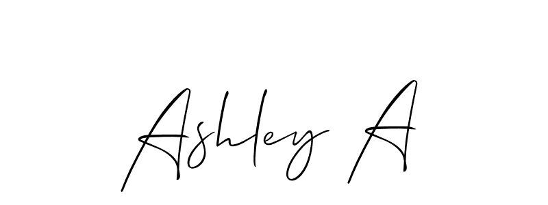 Design your own signature with our free online signature maker. With this signature software, you can create a handwritten (Allison_Script) signature for name Ashley A. Ashley A signature style 2 images and pictures png