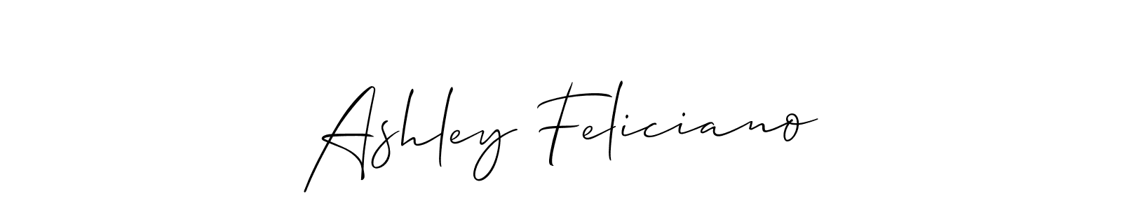 Make a beautiful signature design for name Ashley Feliciano. With this signature (Allison_Script) style, you can create a handwritten signature for free. Ashley Feliciano signature style 2 images and pictures png