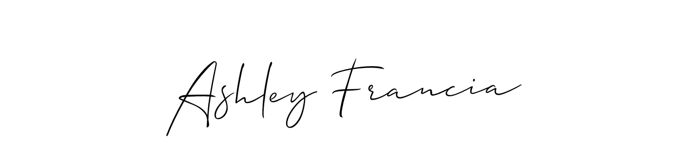 Also we have Ashley Francia name is the best signature style. Create professional handwritten signature collection using Allison_Script autograph style. Ashley Francia signature style 2 images and pictures png