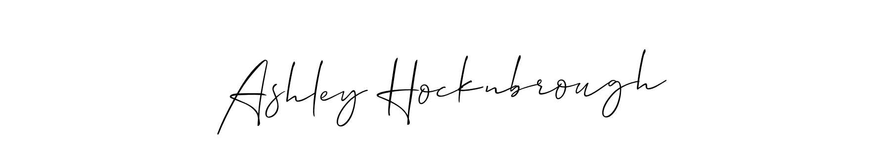 Create a beautiful signature design for name Ashley Hocknbrough. With this signature (Allison_Script) fonts, you can make a handwritten signature for free. Ashley Hocknbrough signature style 2 images and pictures png