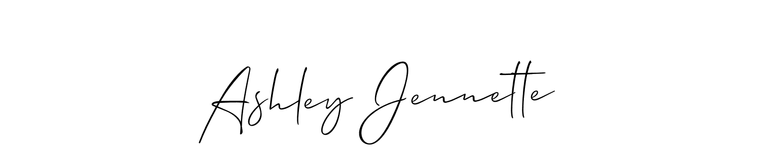 Make a beautiful signature design for name Ashley Jennette. With this signature (Allison_Script) style, you can create a handwritten signature for free. Ashley Jennette signature style 2 images and pictures png