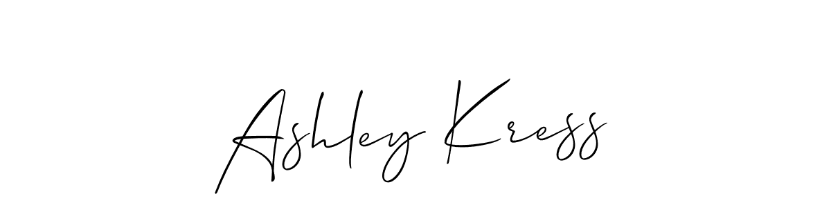 Allison_Script is a professional signature style that is perfect for those who want to add a touch of class to their signature. It is also a great choice for those who want to make their signature more unique. Get Ashley Kress name to fancy signature for free. Ashley Kress signature style 2 images and pictures png