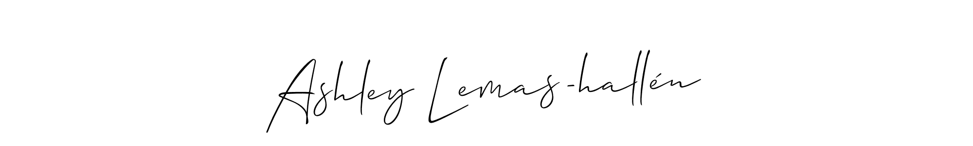 if you are searching for the best signature style for your name Ashley Lemas-hallén. so please give up your signature search. here we have designed multiple signature styles  using Allison_Script. Ashley Lemas-hallén signature style 2 images and pictures png