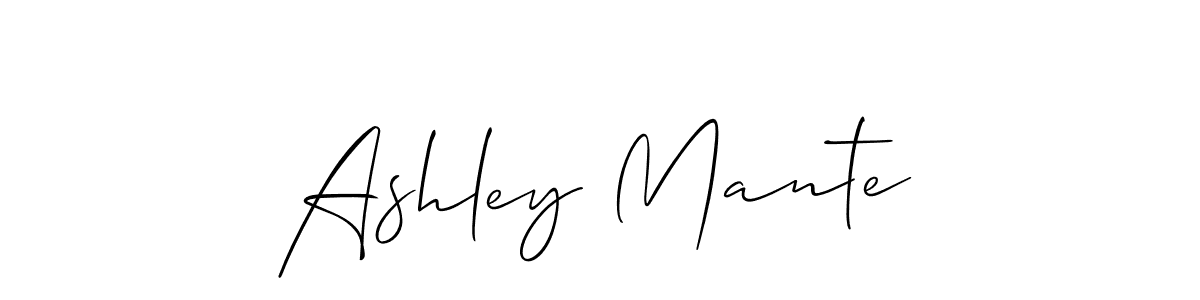 Make a beautiful signature design for name Ashley Mante. With this signature (Allison_Script) style, you can create a handwritten signature for free. Ashley Mante signature style 2 images and pictures png