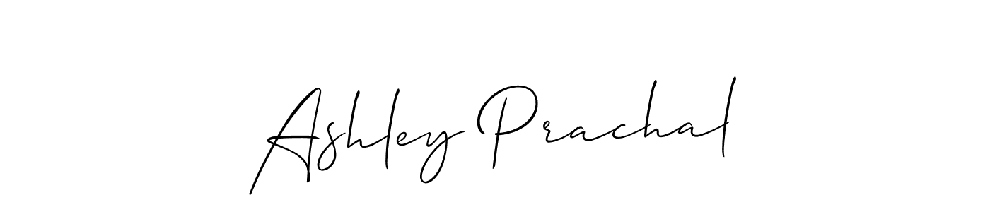 It looks lik you need a new signature style for name Ashley Prachal. Design unique handwritten (Allison_Script) signature with our free signature maker in just a few clicks. Ashley Prachal signature style 2 images and pictures png
