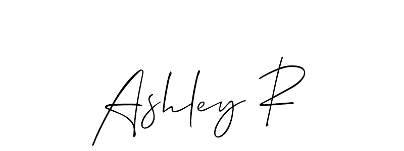 How to make Ashley R name signature. Use Allison_Script style for creating short signs online. This is the latest handwritten sign. Ashley R signature style 2 images and pictures png