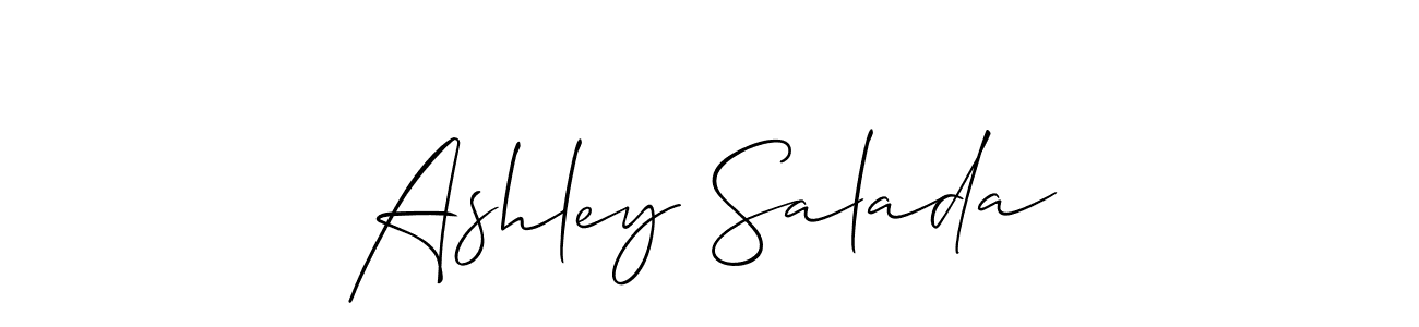 Make a beautiful signature design for name Ashley Salada. With this signature (Allison_Script) style, you can create a handwritten signature for free. Ashley Salada signature style 2 images and pictures png