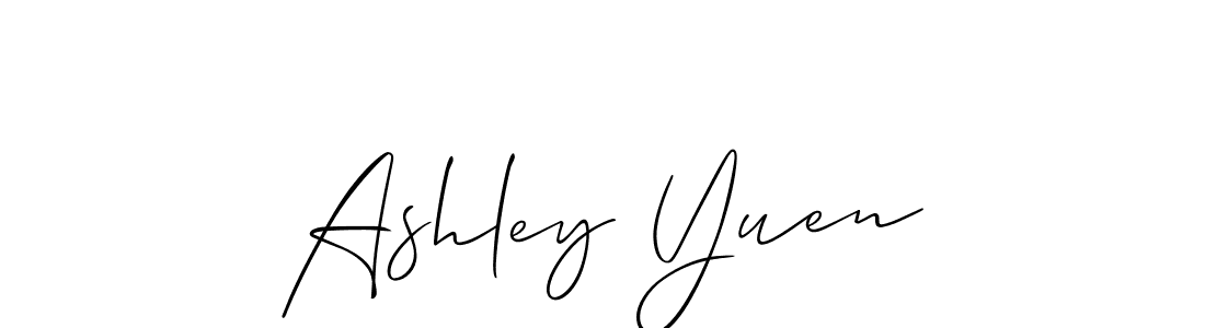 Make a beautiful signature design for name Ashley Yuen. With this signature (Allison_Script) style, you can create a handwritten signature for free. Ashley Yuen signature style 2 images and pictures png