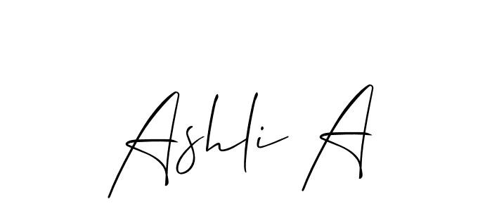 Similarly Allison_Script is the best handwritten signature design. Signature creator online .You can use it as an online autograph creator for name Ashli A. Ashli A signature style 2 images and pictures png