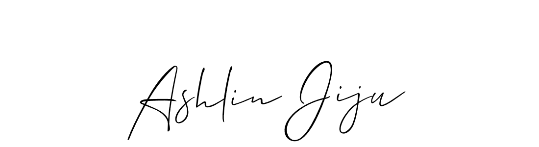 Design your own signature with our free online signature maker. With this signature software, you can create a handwritten (Allison_Script) signature for name Ashlin Jiju. Ashlin Jiju signature style 2 images and pictures png