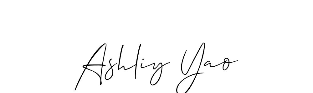 Make a beautiful signature design for name Ashliy Yao. With this signature (Allison_Script) style, you can create a handwritten signature for free. Ashliy Yao signature style 2 images and pictures png