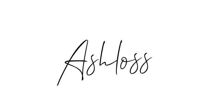 The best way (Allison_Script) to make a short signature is to pick only two or three words in your name. The name Ashloss include a total of six letters. For converting this name. Ashloss signature style 2 images and pictures png