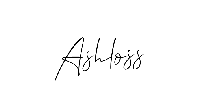 The best way (Allison_Script) to make a short signature is to pick only two or three words in your name. The name Ashloss include a total of six letters. For converting this name. Ashloss signature style 2 images and pictures png