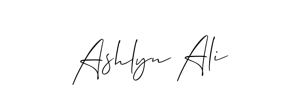 Create a beautiful signature design for name Ashlyn Ali. With this signature (Allison_Script) fonts, you can make a handwritten signature for free. Ashlyn Ali signature style 2 images and pictures png