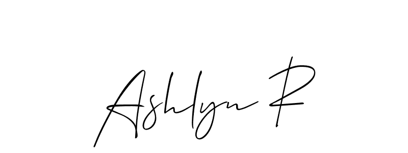 Use a signature maker to create a handwritten signature online. With this signature software, you can design (Allison_Script) your own signature for name Ashlyn R. Ashlyn R signature style 2 images and pictures png