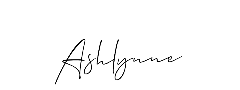 Make a beautiful signature design for name Ashlynne. With this signature (Allison_Script) style, you can create a handwritten signature for free. Ashlynne signature style 2 images and pictures png