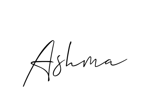Design your own signature with our free online signature maker. With this signature software, you can create a handwritten (Allison_Script) signature for name Ashma. Ashma signature style 2 images and pictures png