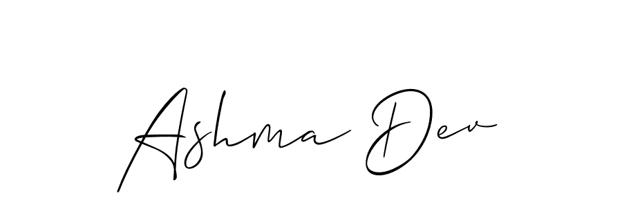 How to make Ashma Dev name signature. Use Allison_Script style for creating short signs online. This is the latest handwritten sign. Ashma Dev signature style 2 images and pictures png