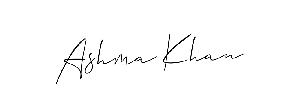 The best way (Allison_Script) to make a short signature is to pick only two or three words in your name. The name Ashma Khan include a total of six letters. For converting this name. Ashma Khan signature style 2 images and pictures png