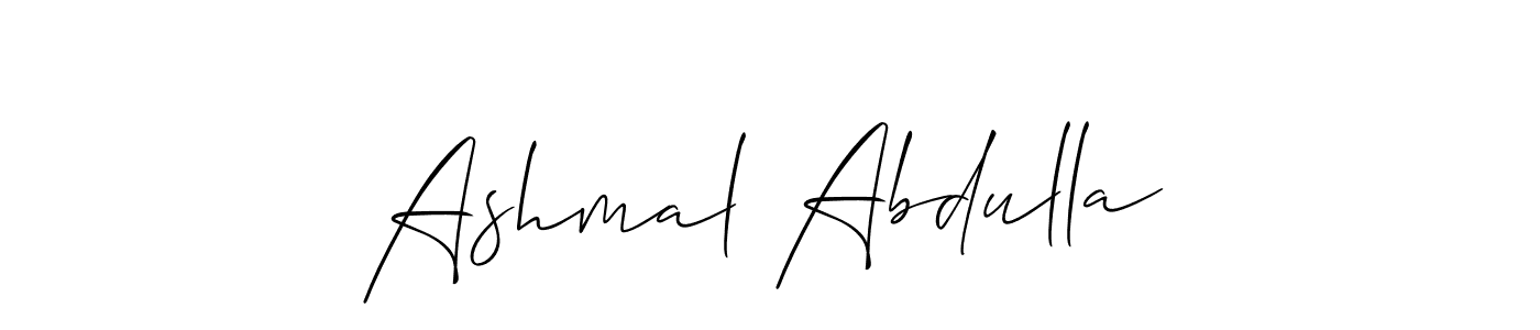 Use a signature maker to create a handwritten signature online. With this signature software, you can design (Allison_Script) your own signature for name Ashmal Abdulla. Ashmal Abdulla signature style 2 images and pictures png