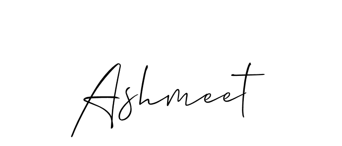 Make a beautiful signature design for name Ashmeet. With this signature (Allison_Script) style, you can create a handwritten signature for free. Ashmeet signature style 2 images and pictures png