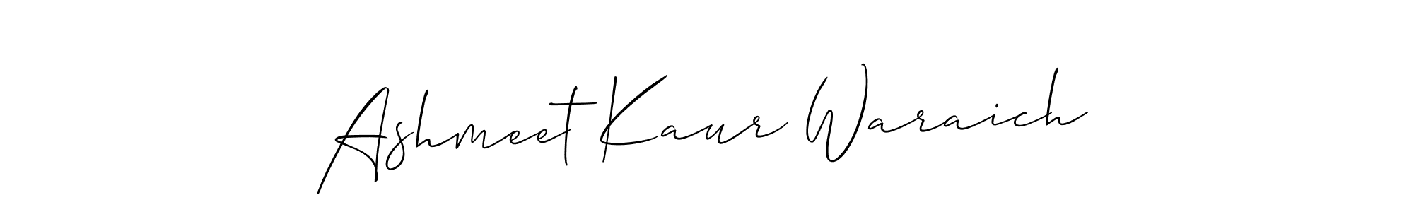 This is the best signature style for the Ashmeet Kaur Waraich name. Also you like these signature font (Allison_Script). Mix name signature. Ashmeet Kaur Waraich signature style 2 images and pictures png