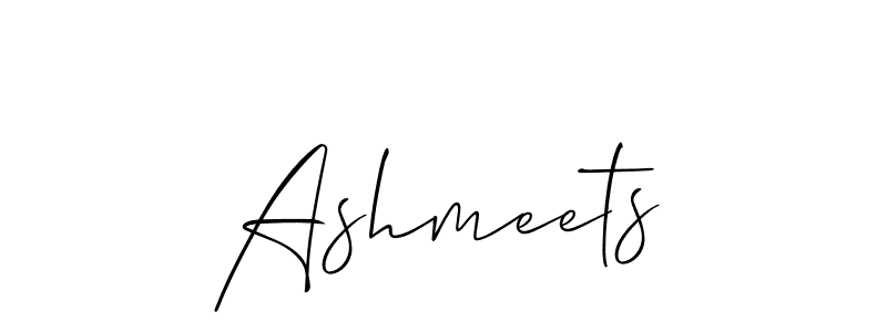 Use a signature maker to create a handwritten signature online. With this signature software, you can design (Allison_Script) your own signature for name Ashmeets. Ashmeets signature style 2 images and pictures png