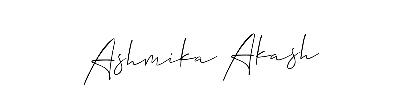 How to make Ashmika Akash name signature. Use Allison_Script style for creating short signs online. This is the latest handwritten sign. Ashmika Akash signature style 2 images and pictures png