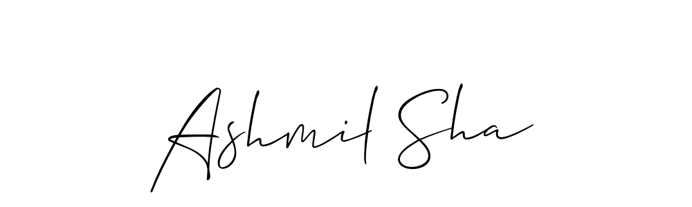 Use a signature maker to create a handwritten signature online. With this signature software, you can design (Allison_Script) your own signature for name Ashmil Sha. Ashmil Sha signature style 2 images and pictures png