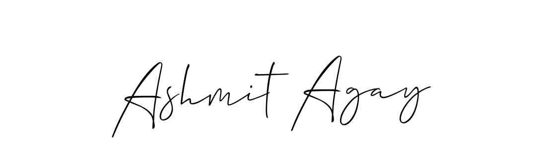 How to Draw Ashmit Agay signature style? Allison_Script is a latest design signature styles for name Ashmit Agay. Ashmit Agay signature style 2 images and pictures png