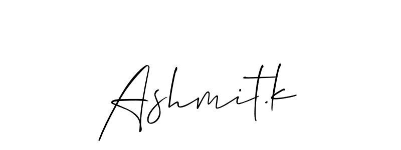 if you are searching for the best signature style for your name Ashmit.k. so please give up your signature search. here we have designed multiple signature styles  using Allison_Script. Ashmit.k signature style 2 images and pictures png