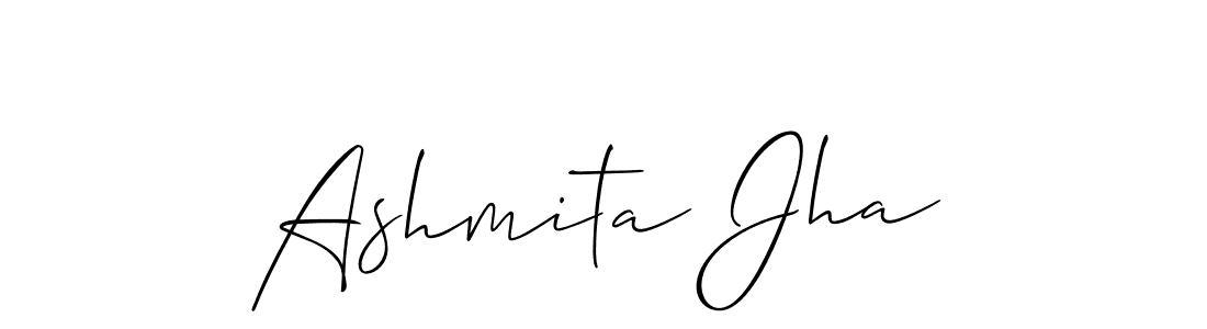 Use a signature maker to create a handwritten signature online. With this signature software, you can design (Allison_Script) your own signature for name Ashmita Jha. Ashmita Jha signature style 2 images and pictures png