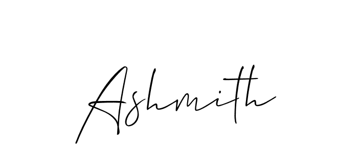 The best way (Allison_Script) to make a short signature is to pick only two or three words in your name. The name Ashmith include a total of six letters. For converting this name. Ashmith signature style 2 images and pictures png