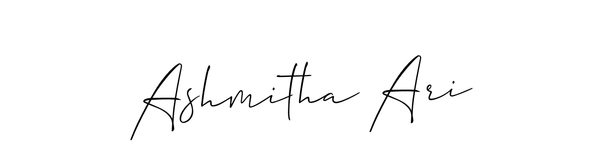 How to make Ashmitha Ari signature? Allison_Script is a professional autograph style. Create handwritten signature for Ashmitha Ari name. Ashmitha Ari signature style 2 images and pictures png