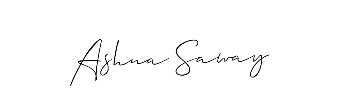 Create a beautiful signature design for name Ashna Saway. With this signature (Allison_Script) fonts, you can make a handwritten signature for free. Ashna Saway signature style 2 images and pictures png