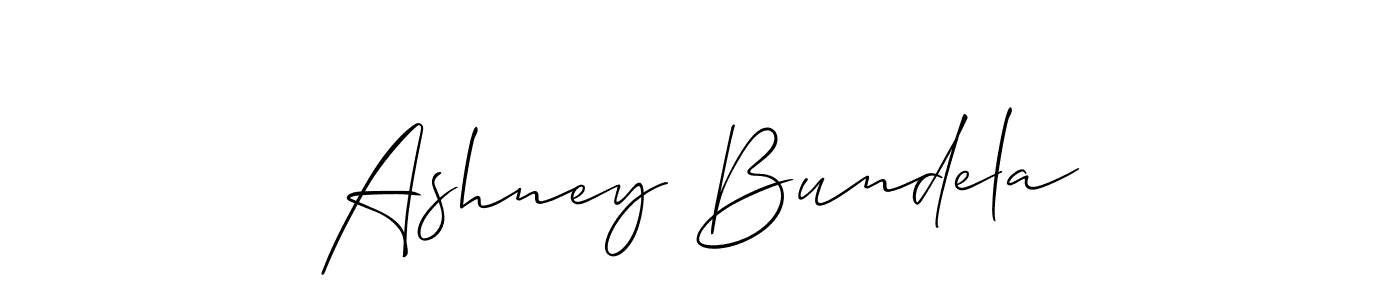 Make a beautiful signature design for name Ashney Bundela. With this signature (Allison_Script) style, you can create a handwritten signature for free. Ashney Bundela signature style 2 images and pictures png