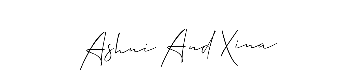 Best and Professional Signature Style for Ashni And Xina. Allison_Script Best Signature Style Collection. Ashni And Xina signature style 2 images and pictures png