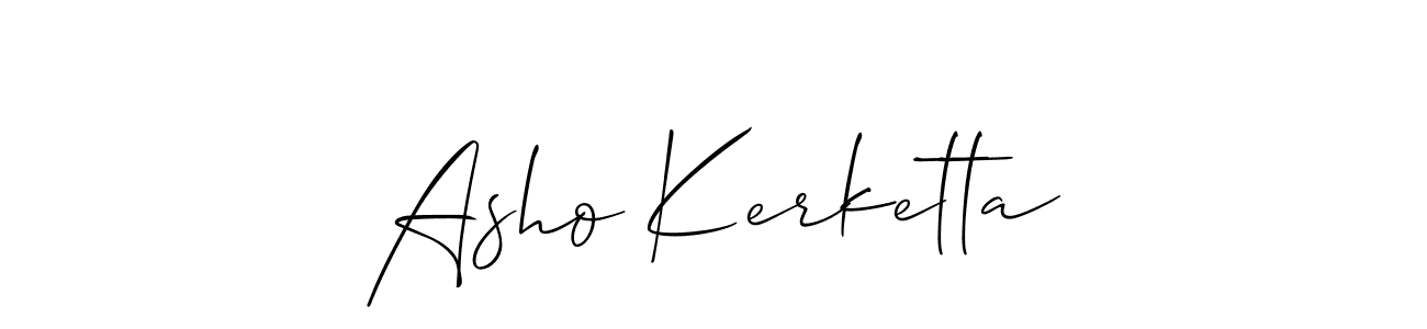 Similarly Allison_Script is the best handwritten signature design. Signature creator online .You can use it as an online autograph creator for name Asho Kerketta. Asho Kerketta signature style 2 images and pictures png