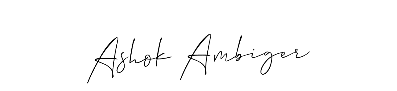 Make a beautiful signature design for name Ashok Ambiger. With this signature (Allison_Script) style, you can create a handwritten signature for free. Ashok Ambiger signature style 2 images and pictures png