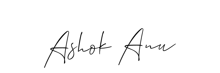 Allison_Script is a professional signature style that is perfect for those who want to add a touch of class to their signature. It is also a great choice for those who want to make their signature more unique. Get Ashok Anu name to fancy signature for free. Ashok Anu signature style 2 images and pictures png