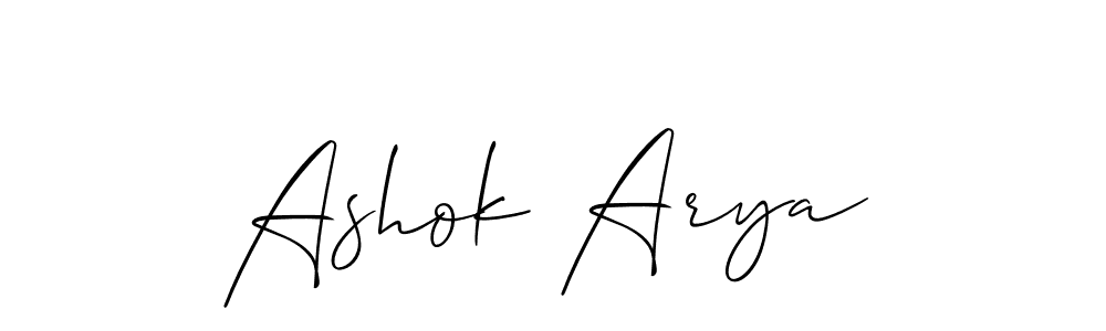 The best way (Allison_Script) to make a short signature is to pick only two or three words in your name. The name Ashok Arya include a total of six letters. For converting this name. Ashok Arya signature style 2 images and pictures png