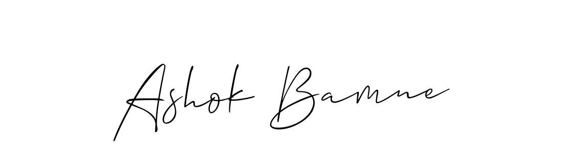 Allison_Script is a professional signature style that is perfect for those who want to add a touch of class to their signature. It is also a great choice for those who want to make their signature more unique. Get Ashok Bamne name to fancy signature for free. Ashok Bamne signature style 2 images and pictures png