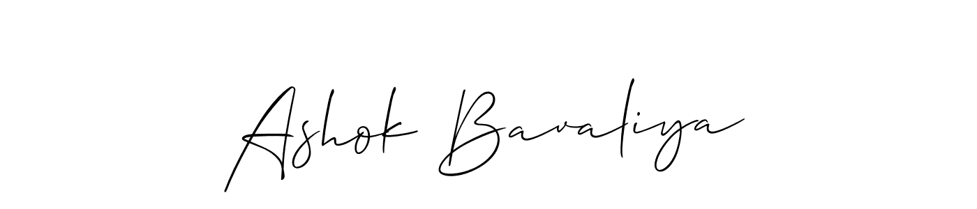 Make a beautiful signature design for name Ashok Bavaliya. With this signature (Allison_Script) style, you can create a handwritten signature for free. Ashok Bavaliya signature style 2 images and pictures png