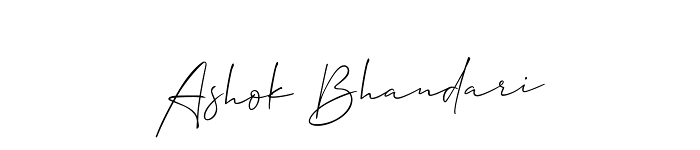 Use a signature maker to create a handwritten signature online. With this signature software, you can design (Allison_Script) your own signature for name Ashok Bhandari. Ashok Bhandari signature style 2 images and pictures png