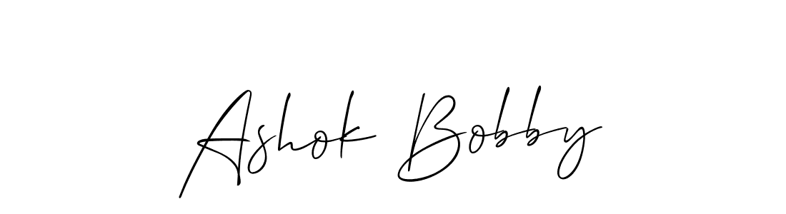 Use a signature maker to create a handwritten signature online. With this signature software, you can design (Allison_Script) your own signature for name Ashok Bobby. Ashok Bobby signature style 2 images and pictures png