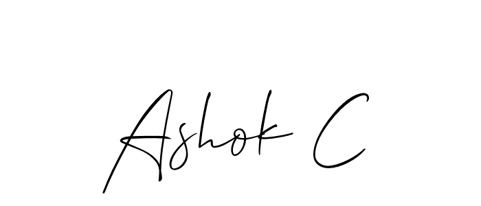 Make a beautiful signature design for name Ashok C. With this signature (Allison_Script) style, you can create a handwritten signature for free. Ashok C signature style 2 images and pictures png