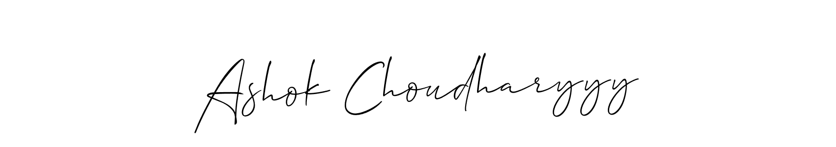 Use a signature maker to create a handwritten signature online. With this signature software, you can design (Allison_Script) your own signature for name Ashok Choudharyyy. Ashok Choudharyyy signature style 2 images and pictures png