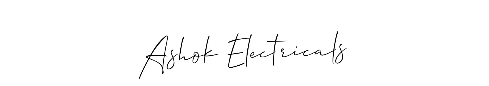 The best way (Allison_Script) to make a short signature is to pick only two or three words in your name. The name Ashok Electricals include a total of six letters. For converting this name. Ashok Electricals signature style 2 images and pictures png